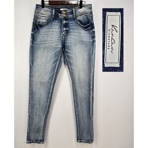 KanCan Signature Acid Wash Mid-Rise Ankle Skinny Denim Jeans 30